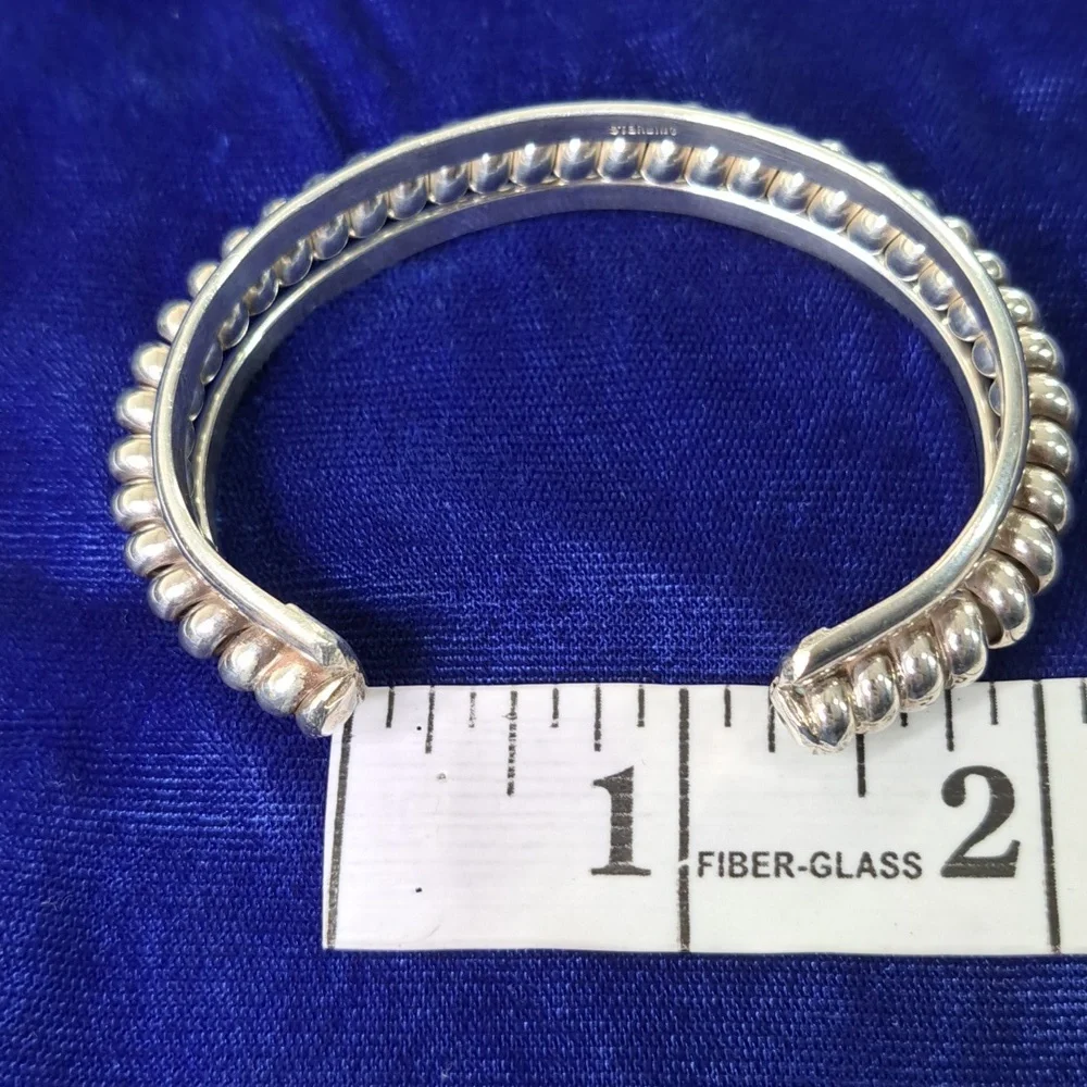 Sterling Silver Twisted Coil Cuff Bracelet Stamped Sterling - Picture 9 of 13